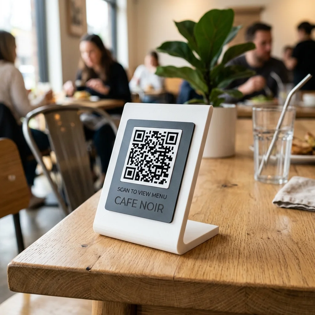 ป้าย QR Code ตั้งโต๊ะสำหรับสแกน